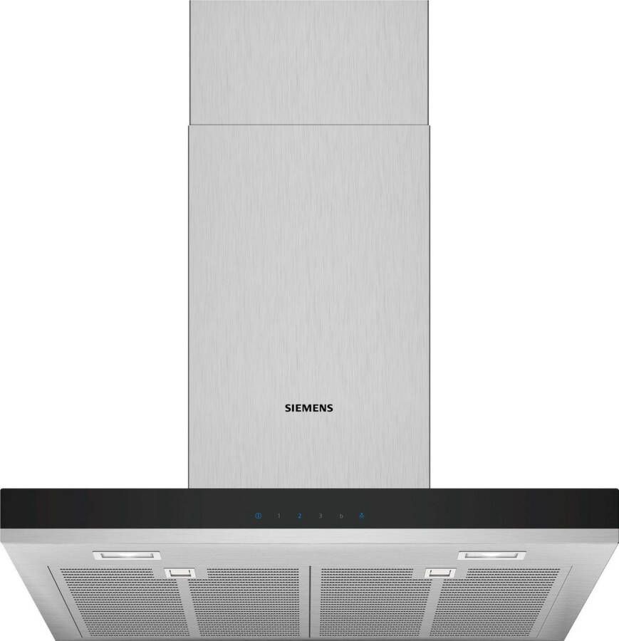 Siemens iQ300 LC67BHM50B afzuigkap 752 m³ uur Muurmontage Zwart Roestvrijstaal B - Foto 1