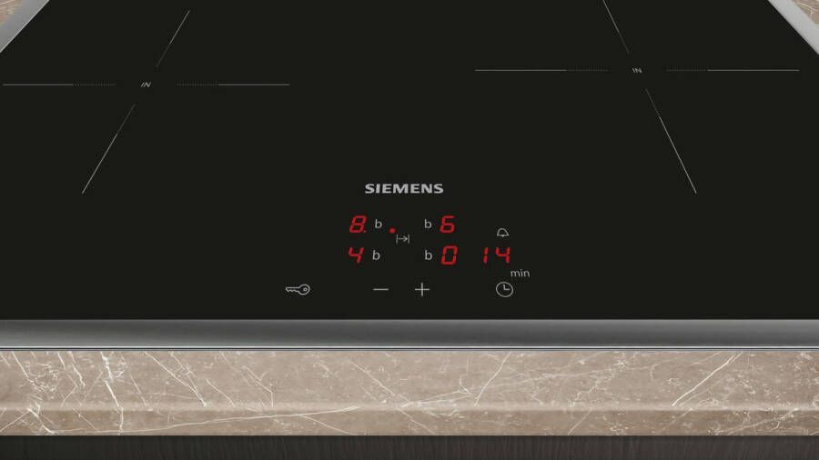 Siemens Inductiekookplaat 60 cm bedieningspaneel op de oven Zwart opbouwmontage met rand