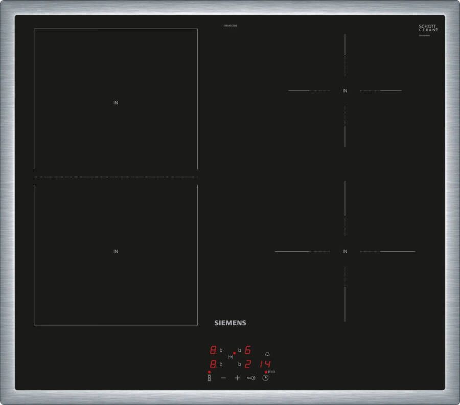 Siemens iQ500 EM645CSB6E kookplaat Zwart Ingebouwd 60 cm Inductiekookplaat zones 4 zone(s)