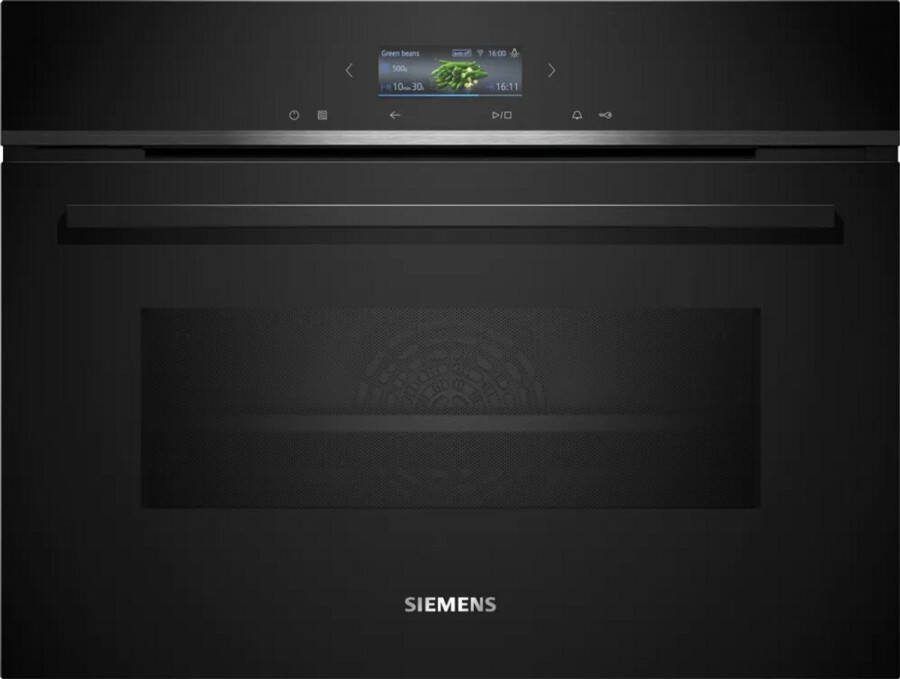 Siemens iQ700 CM724G1B1 Compacte Combi Oven met Magnetron 45 cm – TFT Display – Home Connect WiFi – 45L – Zwart