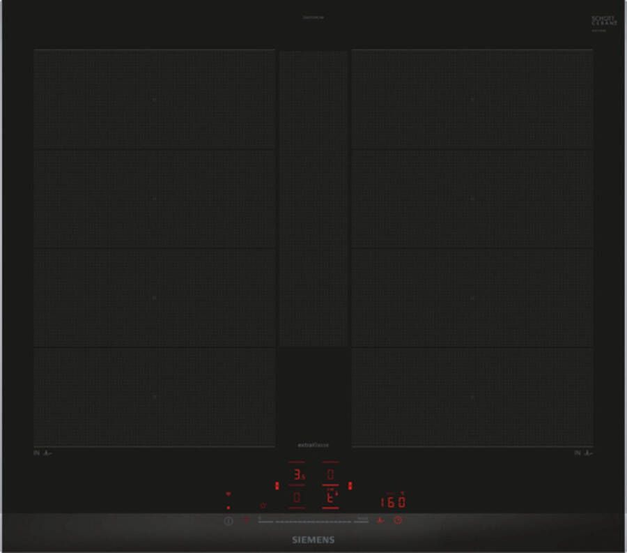 Siemens iQ700 EX675HYC1M kookplaat Zwart Roestvrijstaal Ingebouwd 60 cm Inductiekookplaat zones 4 zone(s)