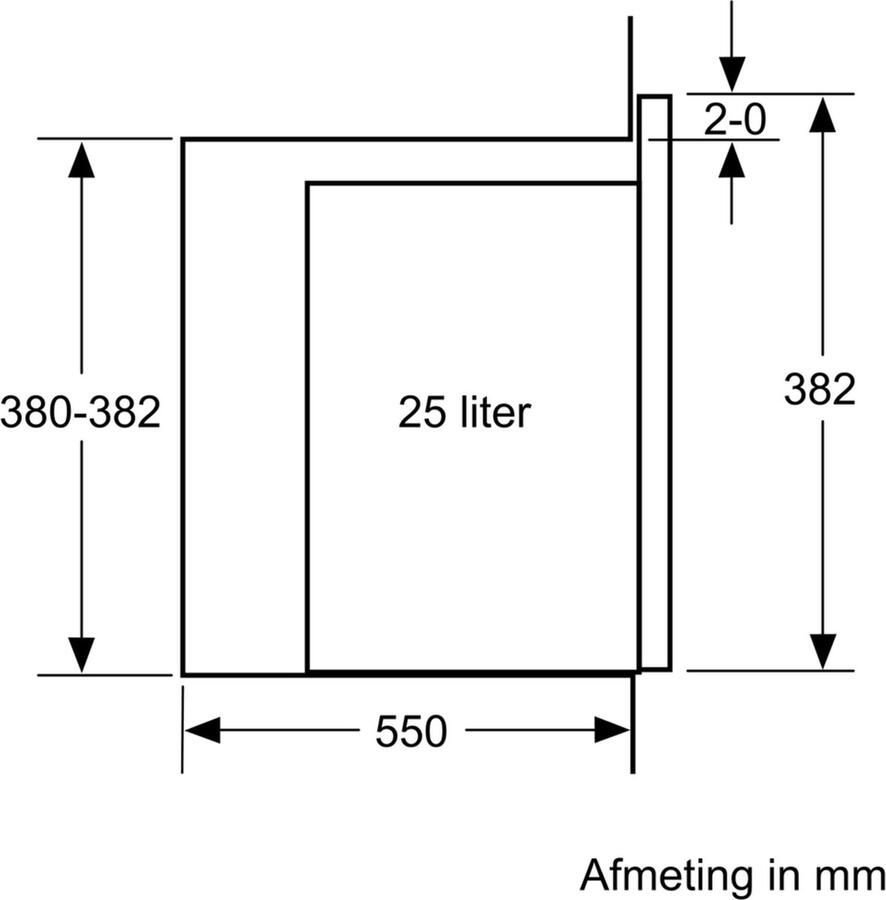 Siemens BE555LMB1 iQ500 Inbouwmagnetron 59x38 cm 25 l Zwart Eenvoudig te reinigen met hydrolyse