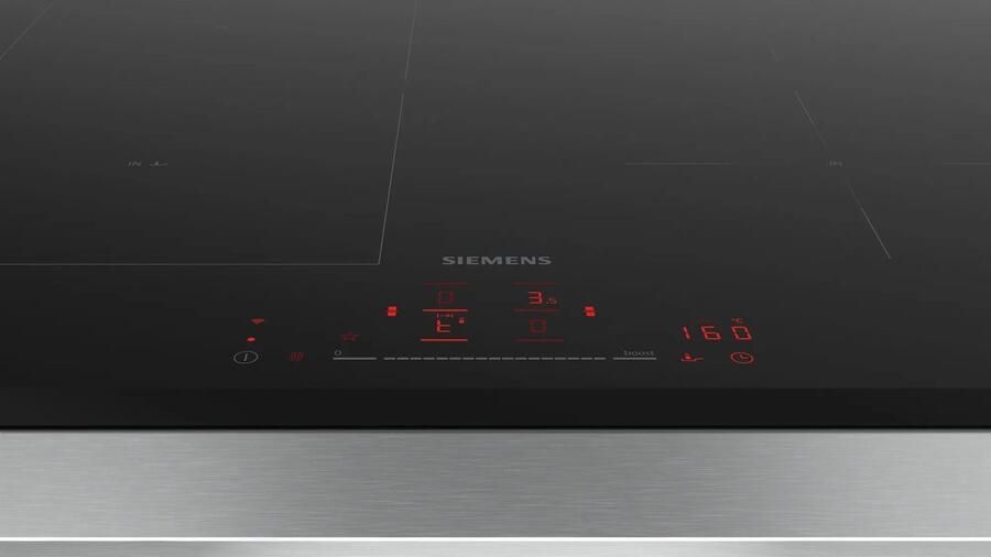 Siemens ED751HSC1E iQ500 Inductiekookplaat 70cm Home Connect combiZone: combineer probleemloos twee inductiezones fryingSensor Pro: Geniet van het koken zonder bang te zijn dat je het eten laat aanbranden