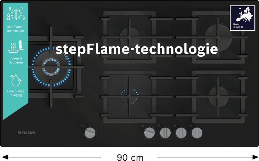 Siemens EP9A6MI40N iQ500 Gaskookplaat Inbouw 90 cm