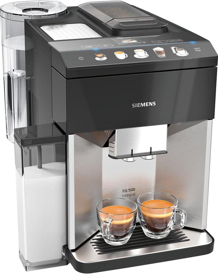 Siemens EQ500 TQ507R03 Volautomatische espressomachine Met kopverwarmer Zwart RVS