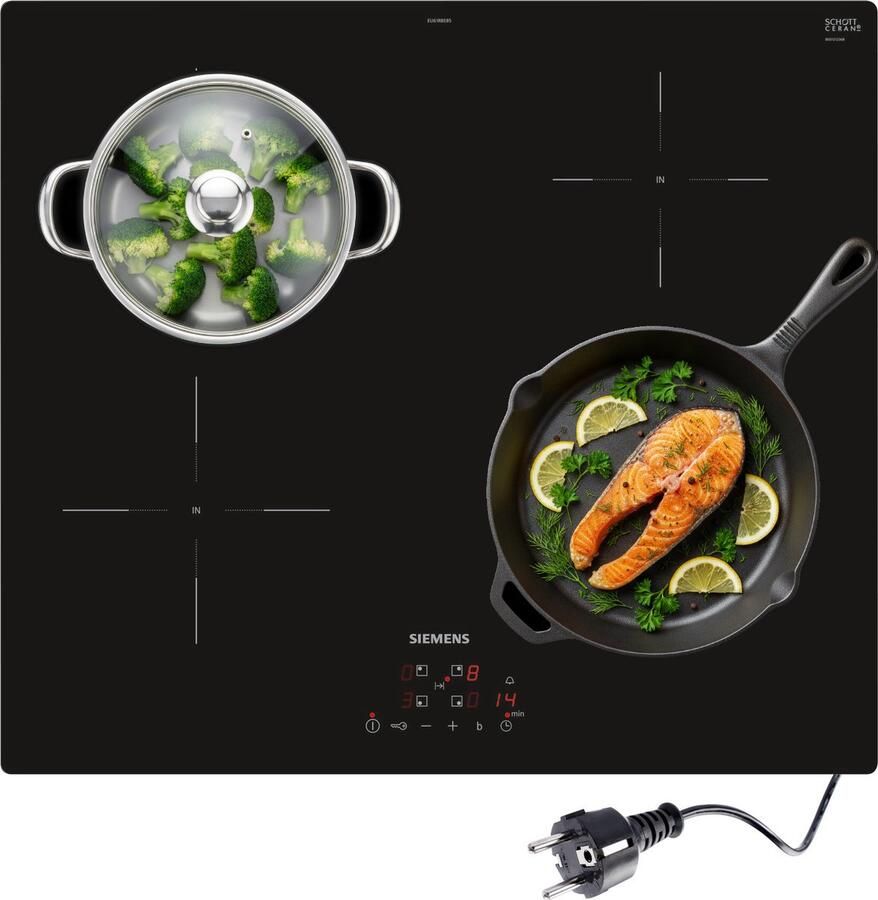 Siemens EU61RBEB5D iQ100 Inbouw Inductiekookplaat 60 cm powerBoost: verhoogt het vermogen van een inductiezone met tot wel 50% - Foto 2