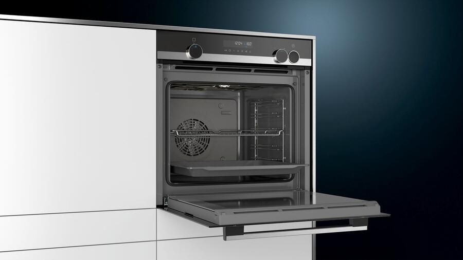 Siemens geïntegreerde combi stoomoven 71l 60cm ecoclean RVS HR538ABS1
