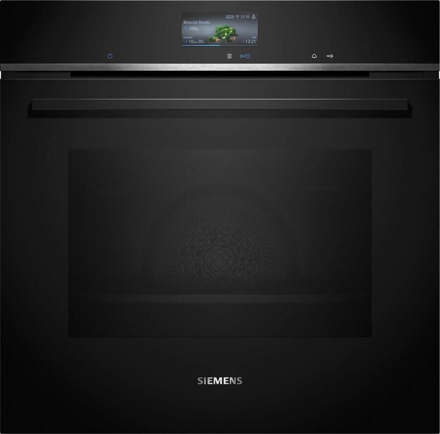 Siemens HB776G1B1 iQ700 Inbouwoven 60 cm x 60 cm Eenvoudig te reinigen met pyrolytische zelfreiniging activeClean Air Fry-functie: voor perfect en gezonde gefrituurde gerechten Home connect