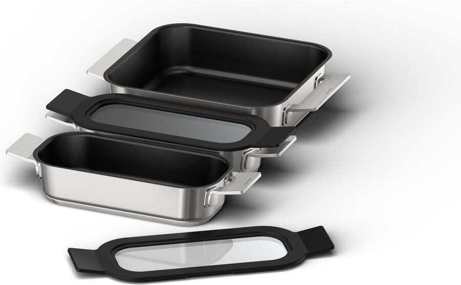 Siemens HZ9FF030 Flex pannenset voor inductiekookplaat 3 stuks Anti-aanbak Ovenbestendig PFAS-vrij
