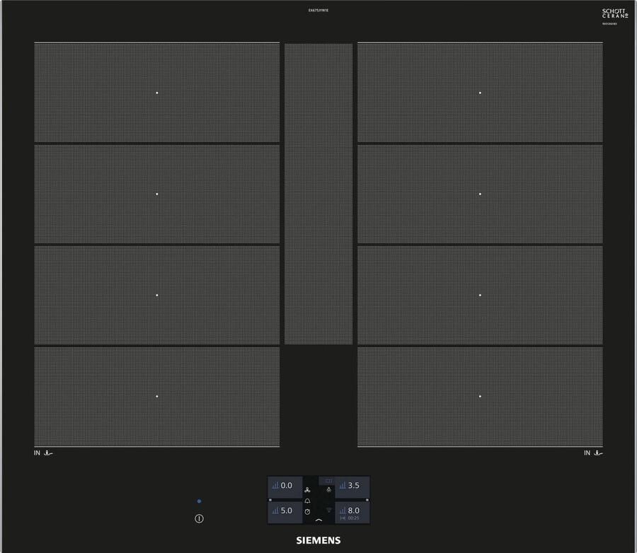 SIEMENS Flex inductiekookplaat van SCHOTTCERAN EX675JYW1E met cookconnect-systeem