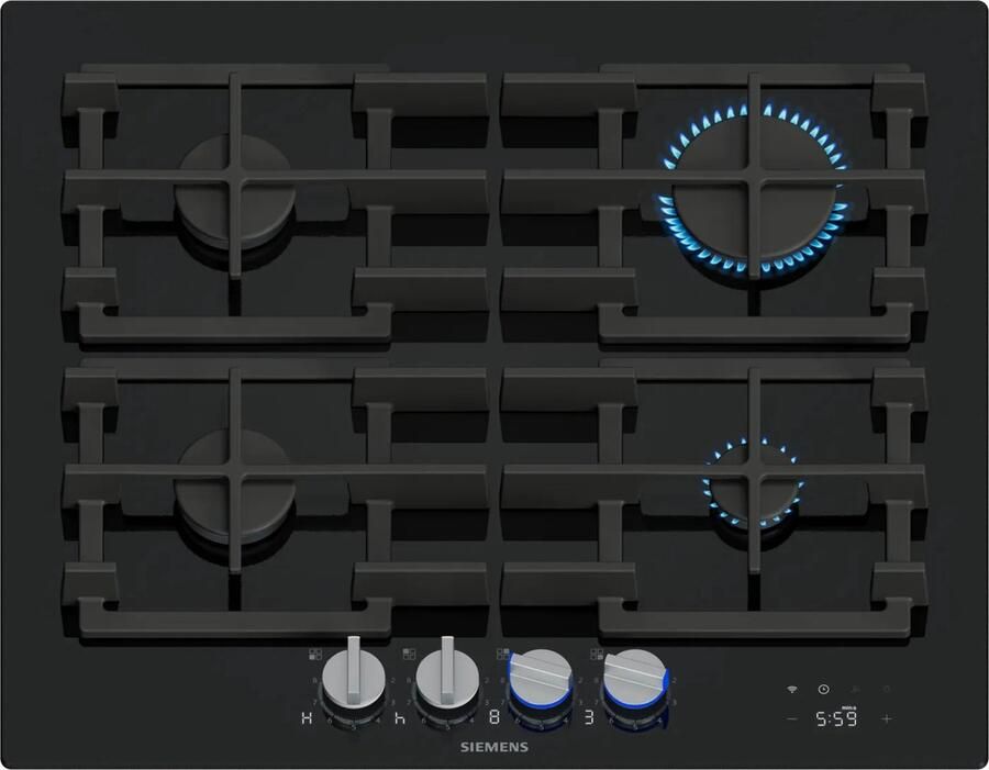 Siemens iQ700 ER6A6PH40 kookplaat Zwart Ingebouwd 59 cm Gaskookplaat 4 zone(s)