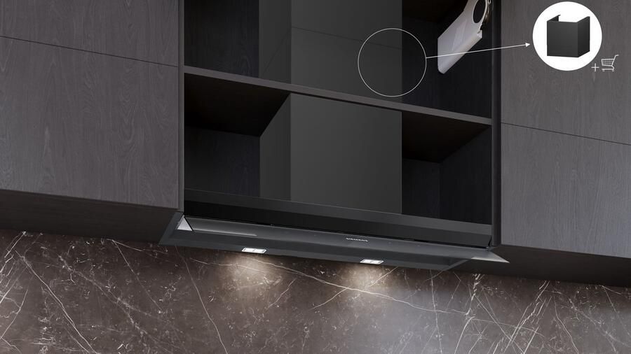 Siemens LJ97BDP60 iQ500 Afzuigkap Geïntegreerde schouwkap 90 cm Zwart Energielabel A