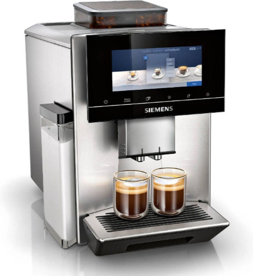 SIEMENS Volautomatisch koffiezetapparaat EQ900 TQ905D03 intuïtief 6 8" TFT-display Barista-modus AromaBoost App-bediening Geluidsreductie 10 profielen roestvrij staal