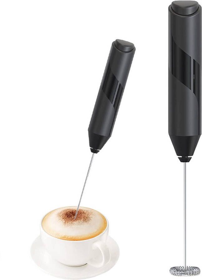 SIEPS Melkopschuimer Elektrisch Melkopschuimer Electrisch Melkopschuimers Melkopschuimer Handmatig Melkklopper Melk Opschuimer Zwart