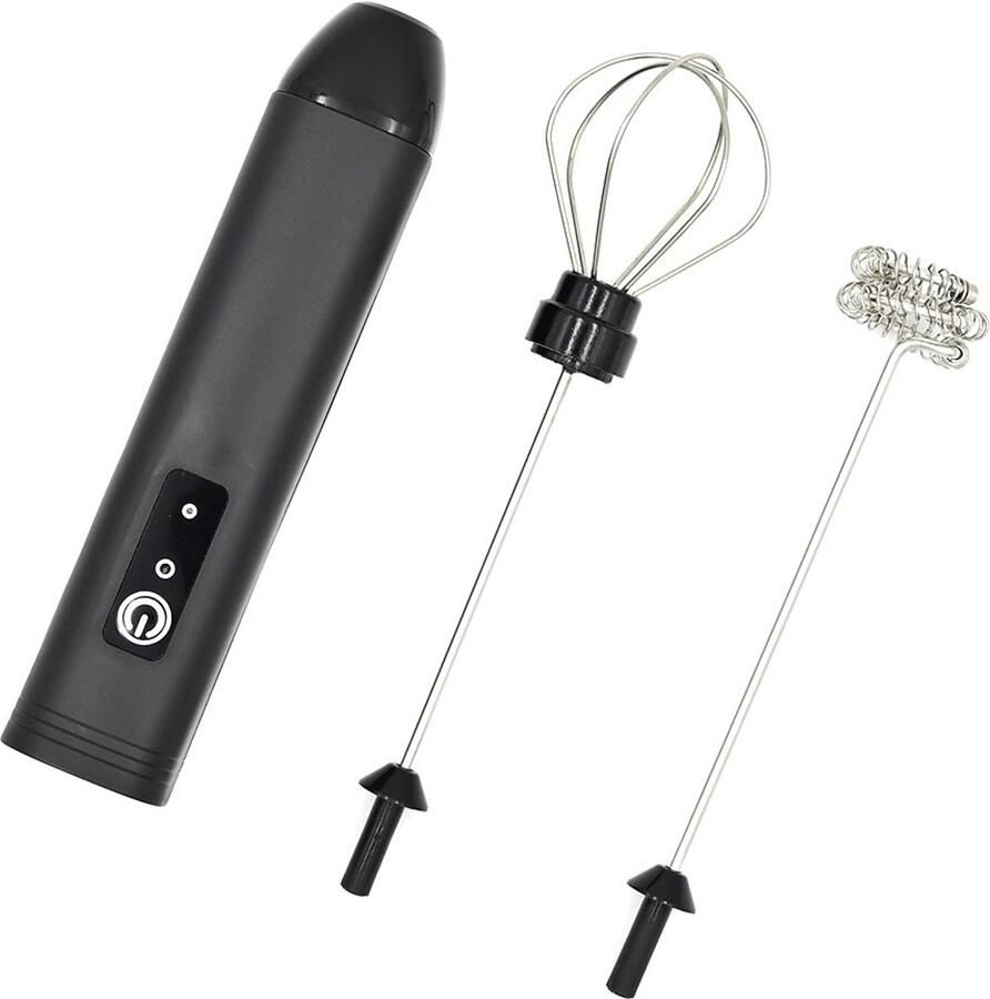 SIEPS Draadloze Melkopschuimer en Garde Mixer Elektrisch Op Accu Melkopschuimer Electrisch Melkopschuimers Melkopschuimer Handmatig Melkklopper Melk Opschuimer Zwart