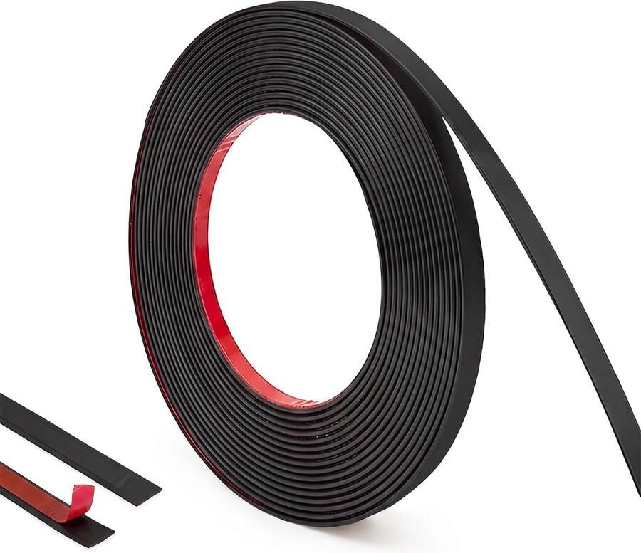 Sierlijsten 10 meter x 1 cm PVC zwart