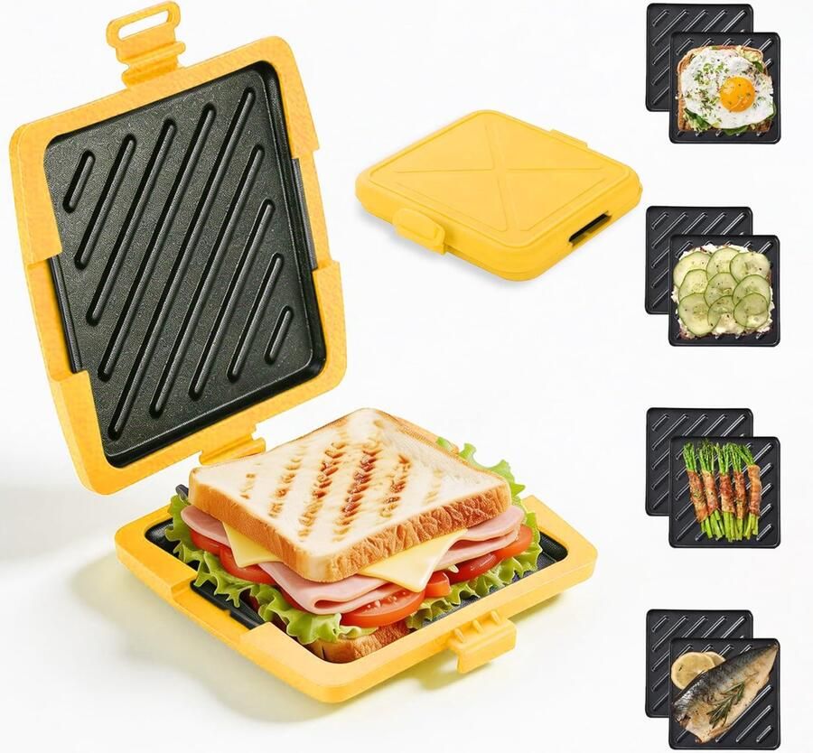 Silicone Magnetron Sandwichmaker met Anti-aanbaklaag