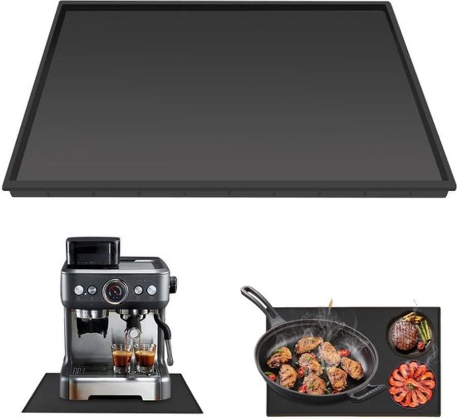 Siliconen mat voor onder koffiezetapparaat voor volautomatische koffiemachine siliconenmat voor volautomatische koffiemachine Barista-accessoires zwart