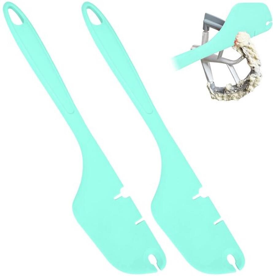 Siliconen Spatelset Handmixer Mintgroen 12 Zoll 2 Stuks Vaatwasmachinebestendig Ovaal Vorm Accessoires Voor Keukenmachines