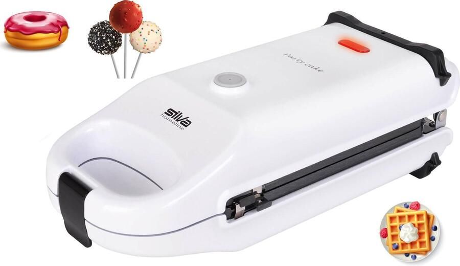 Silva Schneider Silva Homeline CM 303 Donutmaker Cake Pop Maker Donut Maker Wafelijzer Wafelmaker alles in één Wit - Foto 2