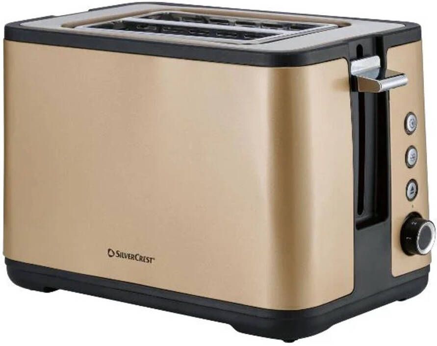 SILVERCREST Broodrooster 850 W 6 Toaststanden Elektronische bruiningcontrole Variabele broodschijfcentrering Ontdooifunctie Opwarmfunctie Stopfunctie Auto liftfunctie Anti blokkeerfunctie Champagnekleurig