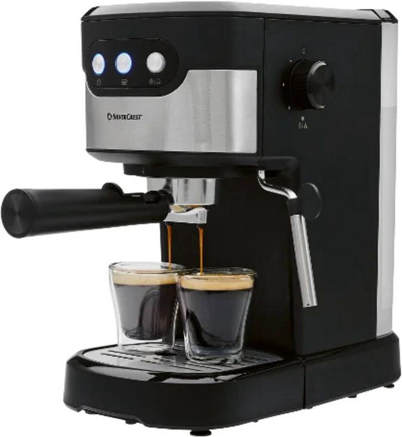 SILVERCREST Espressomachine 1100 W Pistonmachine Waterreservoir: 1 35 L Pompdruk: 15 bar Heetwatertemperatuur: ca. 88 96°C Automatische uitschakeling Incl. filterdrager 2 filters koffielepel
