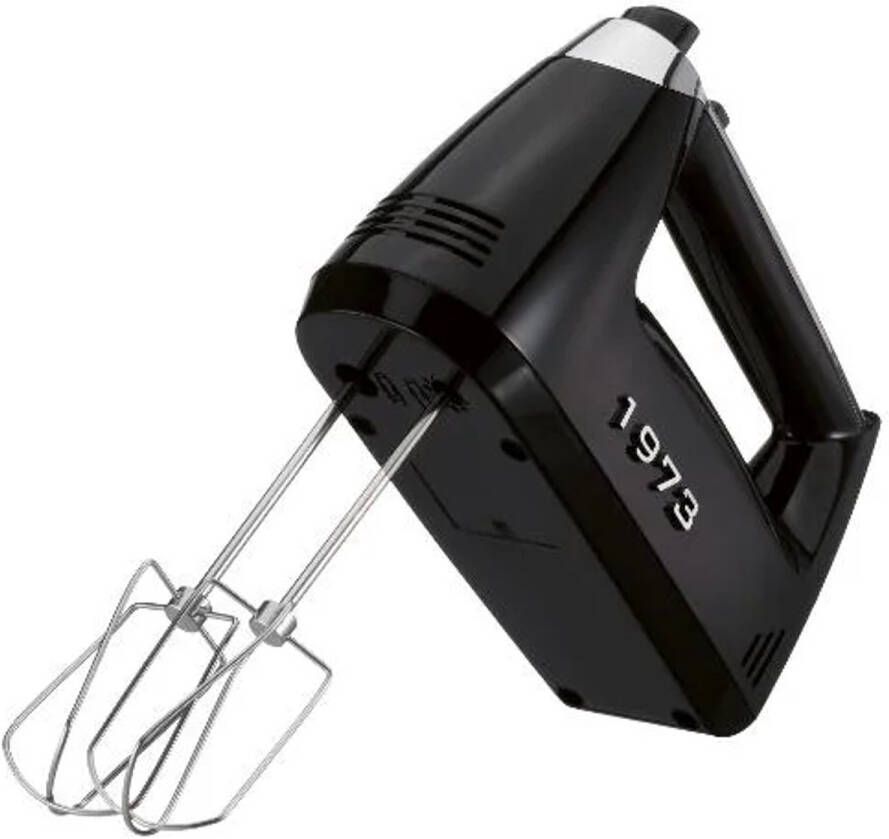 SILVERCREST Handmixer 300 W Met 5 snelheden en een turbofunctie Incl. 5 receptideeën 2 Kloppers voor het bereiden van slagroom eiwit en cake 2 Deeghaken voor het bereiden van brooddeeg pizzabodem en gistgebak Zwart