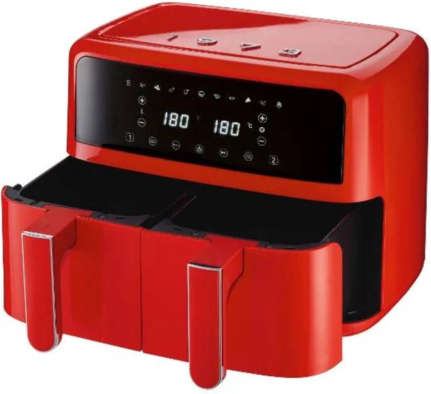 SILVERCREST Hetelucht friteuse Heteluchtfriteuse Airfryer Vermogen: 2600 W Inhoud: 2x 4 35 L Temperatuur: 60 200 °C Rood