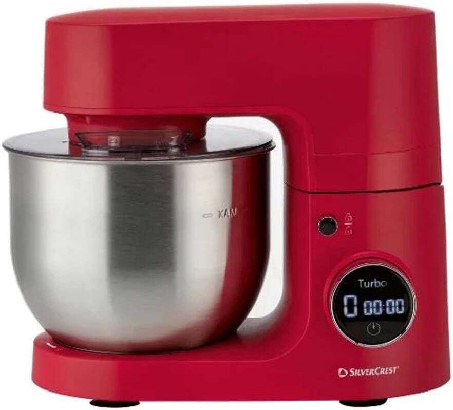 SILVERCREST Keukenmachine 600 W Foodprocessor Inhoud mengkom: 5 L Om te roeren te kloppen en te kneden Rood