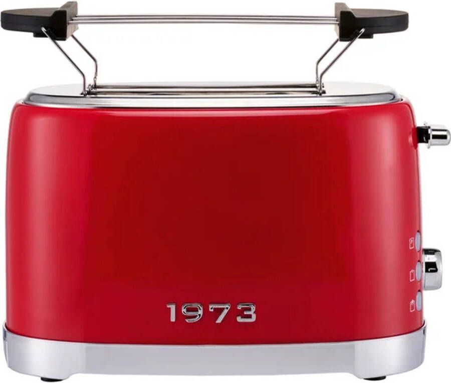 SILVERCREST KITCHEN TOOLS Broodrooster retro 980 W 6 Bruiningsniveaus Elektronische bruiningscontrole Mooie naadloze metalen behuizing Optimale roosterresultaten Variabele broodcentrering Rood