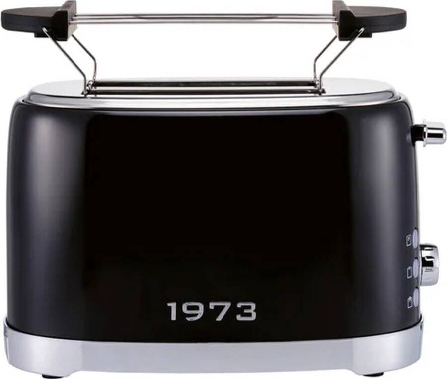 SILVERCREST KITCHEN TOOLS Broodrooster retro 980 W 6 Bruiningsniveaus Elektronische bruiningscontrole Mooie naadloze metalen behuizing Optimale roosterresultaten Variabele broodcentrering Zwart