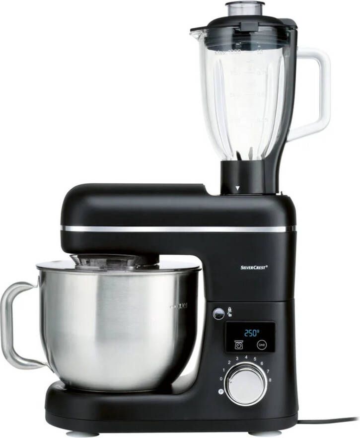 SILVERCREST KITCHEN TOOLS Keukenmachine met weegschaal Vermogen: ca. 900 W Inhoud: ca. 3 6 L en 1 L Met geïntegreerde weegschaal voor wegen in de mengkom Om te kneden te roeren en te mixen Met oververhittingbeveiliging Meer informatie