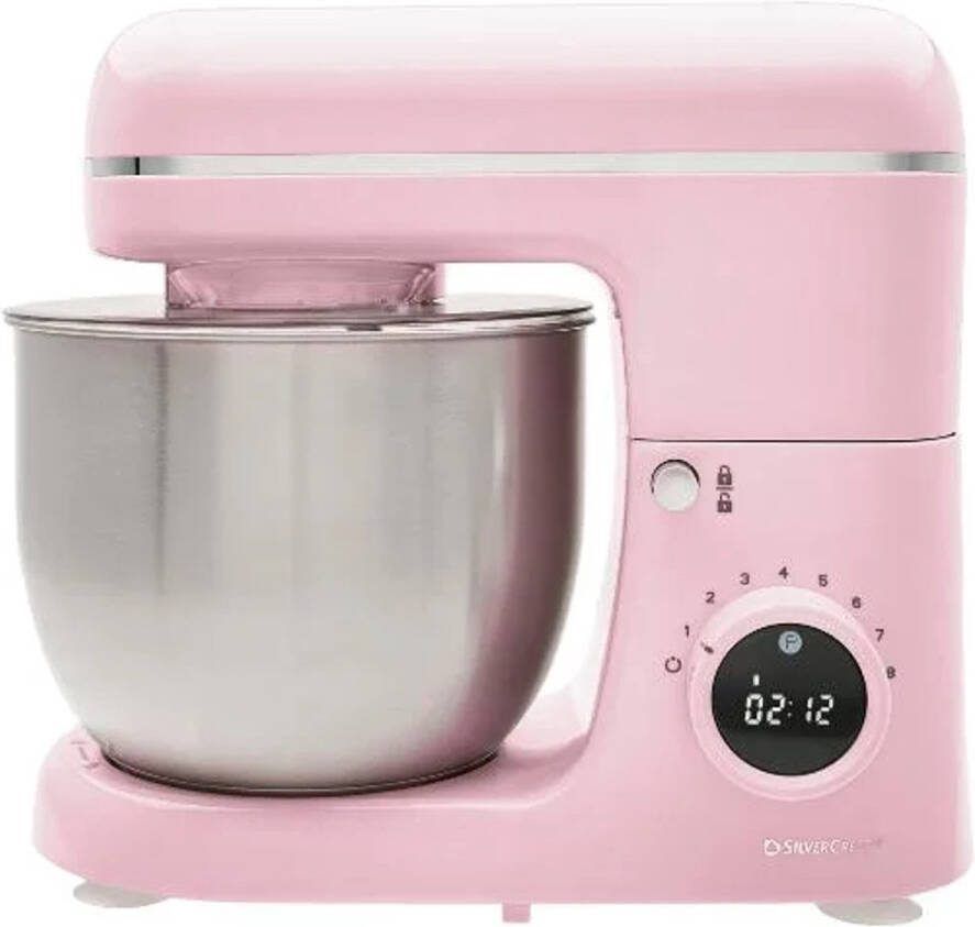 SILVERCREST KITCHEN TOOLS Keukenmachine pastel Vermogen: 600 W Inhoud: 5 L Inclusief spatbescherming met vulopening deeghaak eiwitklopper en garde Met extra pulsfunctie Afneembare accessoires zijn vaatwasmachinebestendig Roze