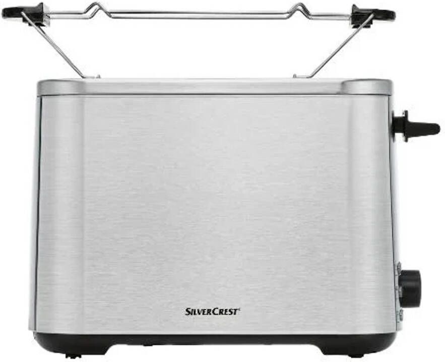 SILVERCREST KITCHEN TOOLS RVS broodrooster 850W Toaster 7 Bruiningsstanden Elektronische bruiningregeling Variabele broodcentrering Ontdooifunctie Opwarmfunctie Stopfunctie Autoliftfunctie Antiblokkeerfunctie Kruimellade Zilver