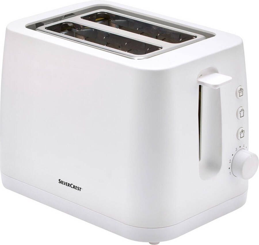 Silvercrest Kitchen Tools Silvercrest Broodrooster Wit 870W 6-instelbare bruiningsniveaus Ontdooifunctie Kruimellade