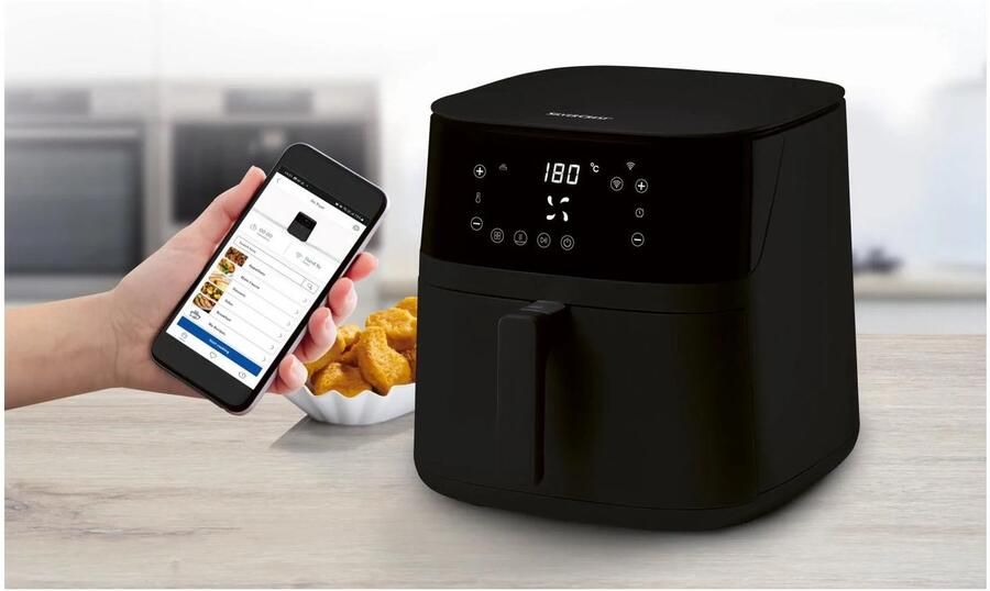Silvercrest Kitchen Tools SILVERCREST KITCHEN TOOLS Smart airfryer 5 2 L Met Wifi-verbinding Inhoud: 5 2 L (ca. 1 4 kg friet) Temperatuur: 60 tot 200 °C