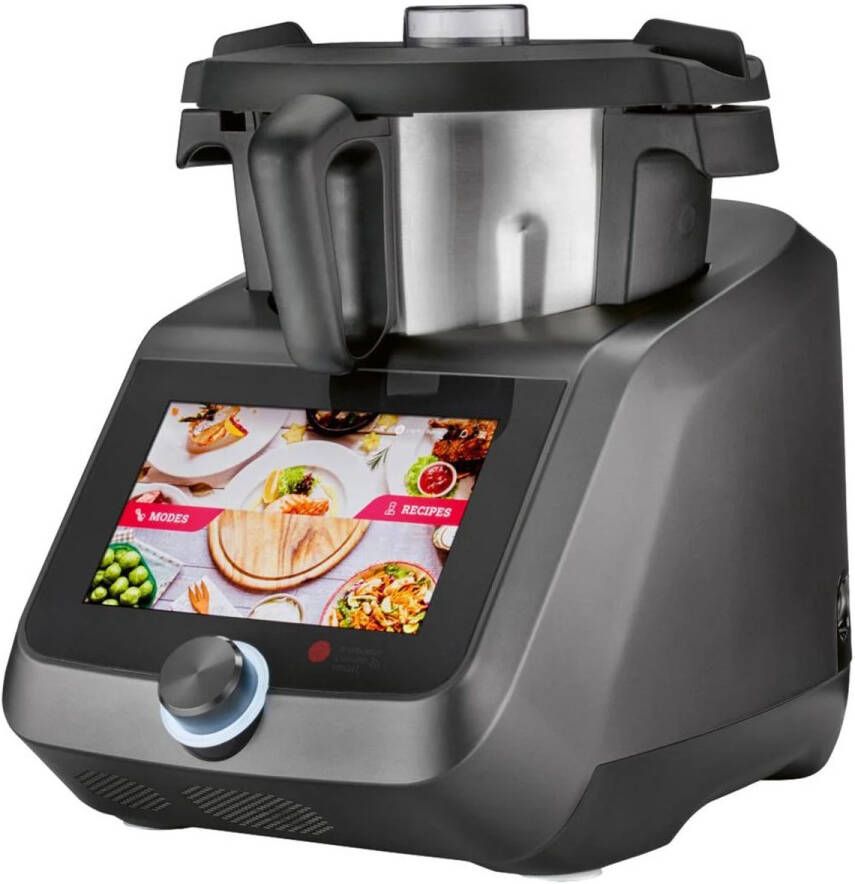 SILVERCREST KITCHEN TOOLS Monsieur Cuisine Smart Keukenmachine Cookprocessor Foodprocessor 1200W 4 5L Inhoud 10 Snelheden Cooking Pilot met 600 Recepten 8 Inch Kleurentouchscreen Spraakbesturing via Google Assistant Antraciet