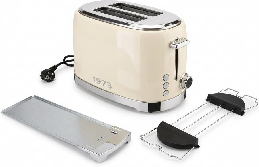 SILVERCREST Broodrooster Vermogen: ca. 820 980 W 6 Bruiningsstanden Elektronische bruiningregeling Variabele broodcentrering Ontdooifunctie Opwarmfunctie Stopfunctie Auto liftfunctie Anti blokkeerfunctie Broodjesopzet Crème