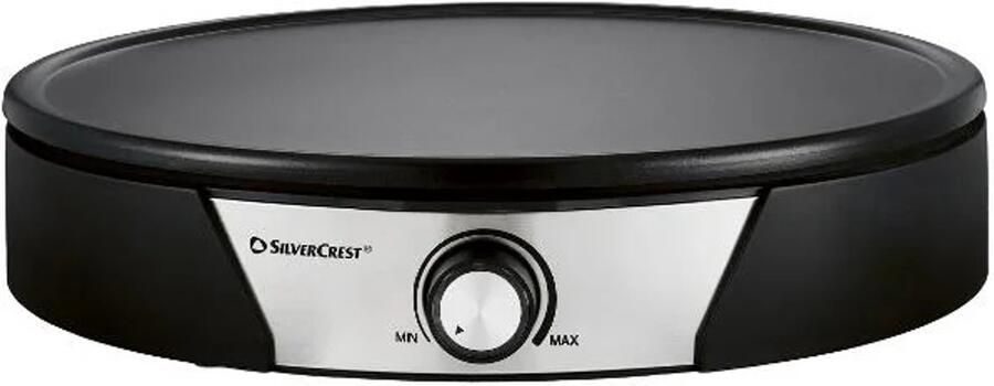 SILVERCREST Crêpemaker XXL Diameter: ca. 37 cm (bakoppervlak) Vermogen: 1500 W Temperatuur: traploos instelbaar PFAS vrij met ILAG -antiaanbaklaag