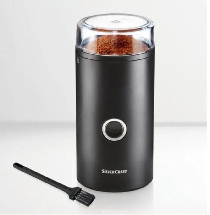 SILVERCREST Elektrische koffiemolen 70 Gram met RVS maalwerk 150W Roestvrijstaal Zwart Coffee Grinder Bonenmaler voor Verse Koffiebonen Voor Espressomachine French Press Percolator Verse pepermaler