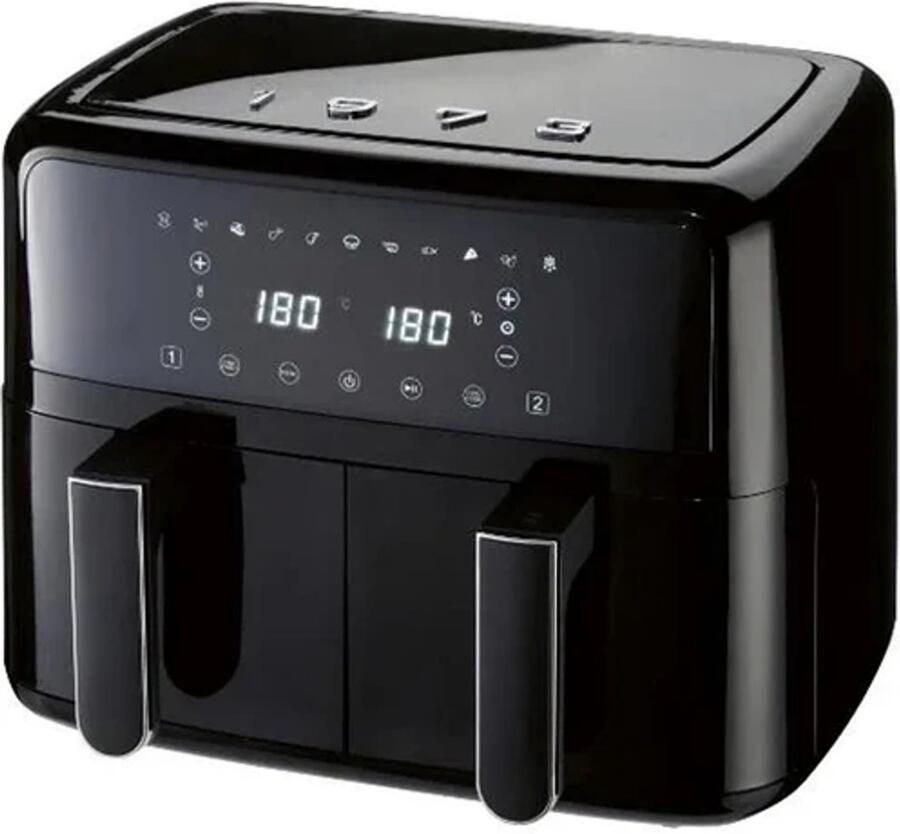 SILVERCREST Hetelucht friteuse Heteluchtfriteuse Airfryer Vermogen: 2600 W Inhoud: 2x 4 35 L Temperatuur: 60 200 °C Zwart