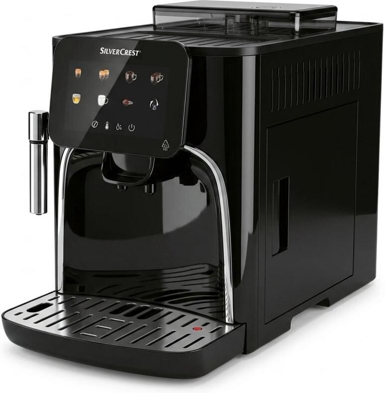 SILVERCREST KITCHEN TOOLS Volautomatische koffiemachine Pompdruk: 19 bar Waterreservoir: 1 6 L Soort koffie: bonen of gemalen bonen Veelzijdige drankbereiding: espresso café crème cappuccino latte macchiato heet water