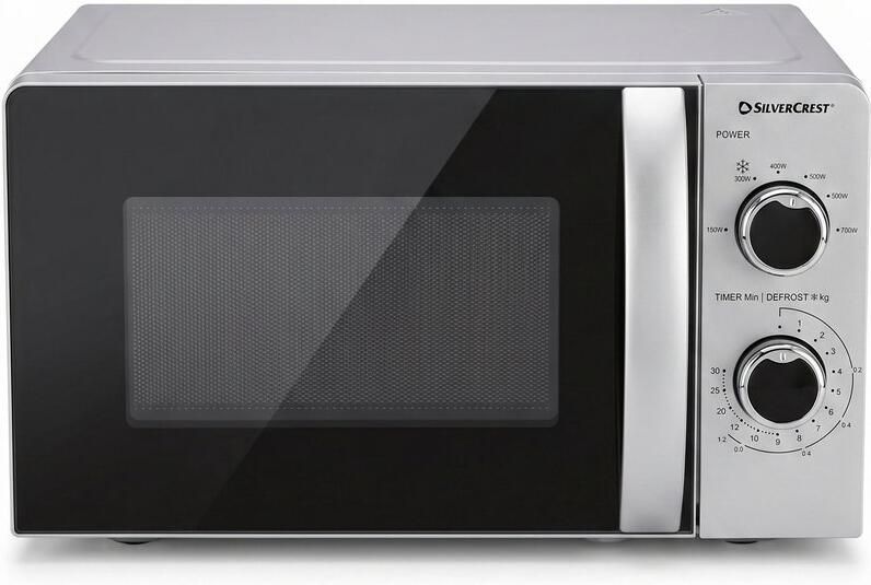 SILVERCREST Magnetron 17L – 700W Uitgangsvermogen – 6 Vermogensstanden – Timer tot 30 min – Compacte Vrijstaande Microgolfoven – Zilver - Foto 2