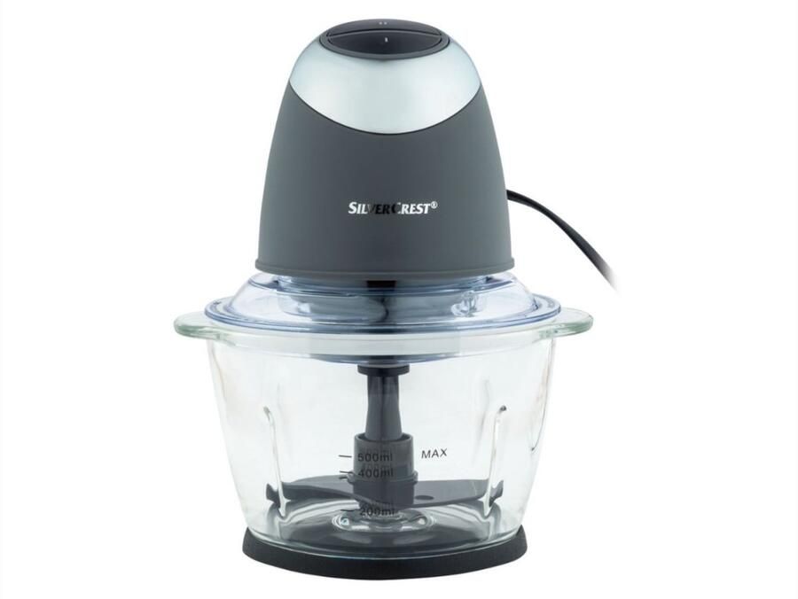 SILVERCREST Multihakker Antraciet 500W 0.5L Hakmolen De uitneembare mesinzetstukken zijn van RVS