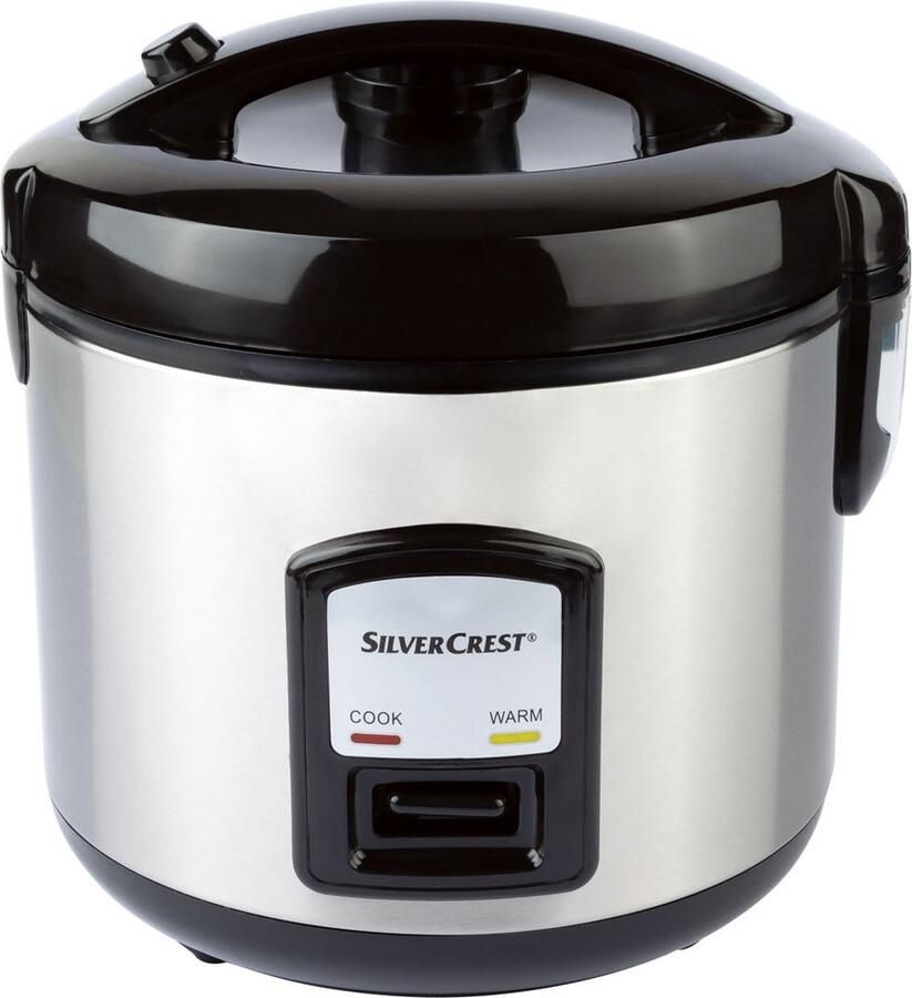 SILVERCREST Elektrische rijstkoker groente stomer stoompan met warmhoud functie 400W 1 liter RVS grijs