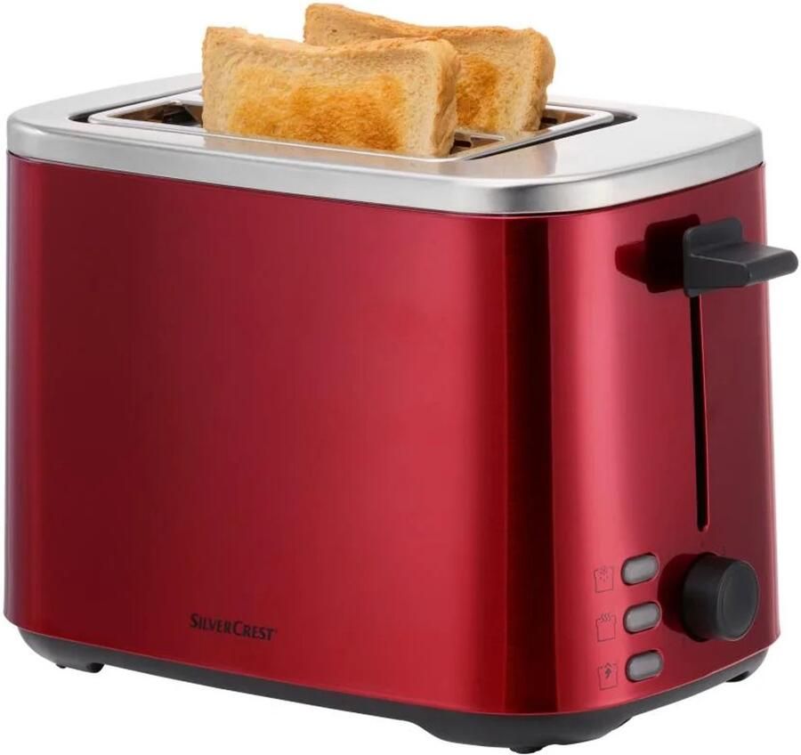 SILVERCREST RVS Broodrooster Rood 850W 7 Variabele standen