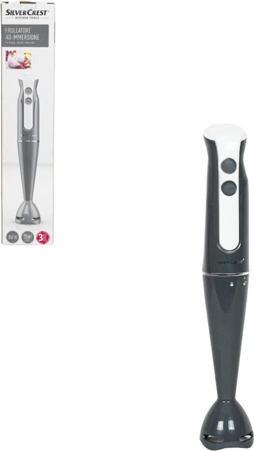 SILVERCREST Staafmixer & Hakmolen – 350W – 2 Snelheden + Turbo – Afneembare Mengvoet – Ergonomisch Design – Grijs - Foto 2