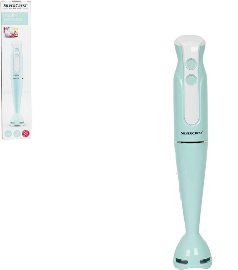 SILVERCREST Staafmixer & Hakmolen – 350W – 2 Snelheden + Turbo – Afneembare Mengvoet – Ergonomisch Design – Mintgroen