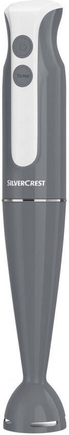SILVERCREST Staafmixer & Hakmolen – 600W – 2 Snelheden + Turbo – Afneembare Mengvoet – Ergonomisch Design – Grijs