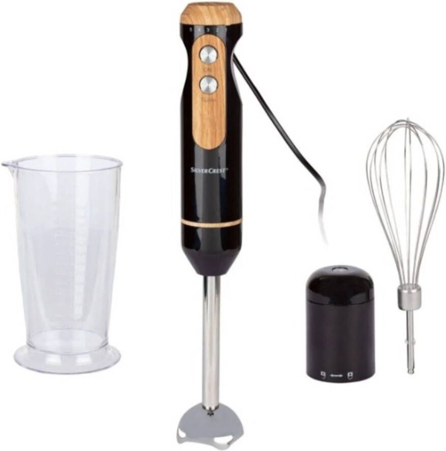 SILVERCREST Staafmixer Zwart 600W 3 in 1 5 snelheden Met turboknop Voor het mixen pureren en fijnhakken